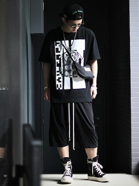 「DRKSHDW（ダークシャドウ）のアイテム」を使った、ARKnets STAFFさん（メンズ・169cm）の夏コーディネート