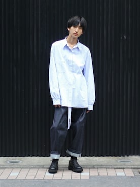 NEON SIGN - B.D WORK SHIRT "BRIT STRIPE"