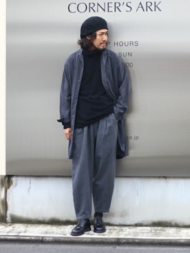 ARKnets STAFFさんの「SHIRTS COAT - stripe -」を使ったコーディネート