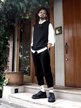 「WP（ダブリューピー）のアイテム（パンツ）」を使った、ARKnets STAFFさん（メンズ・183cm）の秋コーディネート