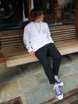 「WP（ダブリューピー）のアイテム（パンツ）」を使った、ARKnets STAFFさん（メンズ・173cm）の秋コーディネート