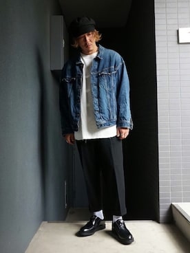 「WP（ダブリューピー）のアイテム（スウェット）」を使った、ARKnets STAFFさん（メンズ・173cm）の秋コーディネート