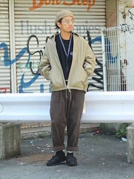 「marka（マーカ）のアイテム（ブルゾン）」を使った、ARKnets STAFFさん（メンズ・170cm）の秋コーディネート