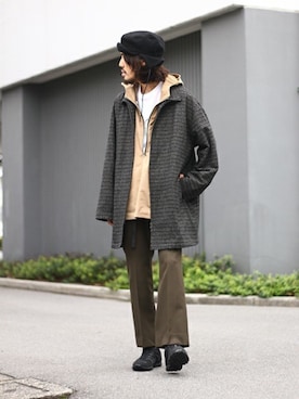 「プルオーバーパーカー」｜「アイテム（ブルゾン）」を使った、ARKnets STAFFさん（メンズ・177cm）の秋コーディネート