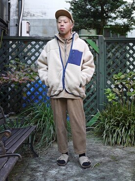 「marka（マーカ）のアイテム（帽子）」を使った、ARKnets STAFFさん（メンズ・174cm）の秋コーディネート