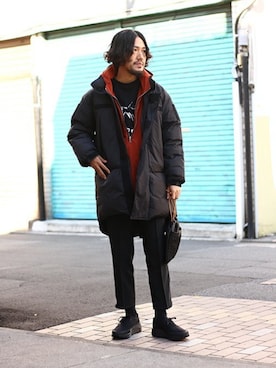 「marka（マーカ）のアイテム（シューズ）」を使った、ARKnets STAFFさん（メンズ・177cm）の冬コーディネート