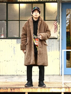 「Polo Ralph Lauren」｜「アイテム（チェスターコート）」を使った、ARKnets STAFFさん（メンズ・170cm）の冬コーディネート