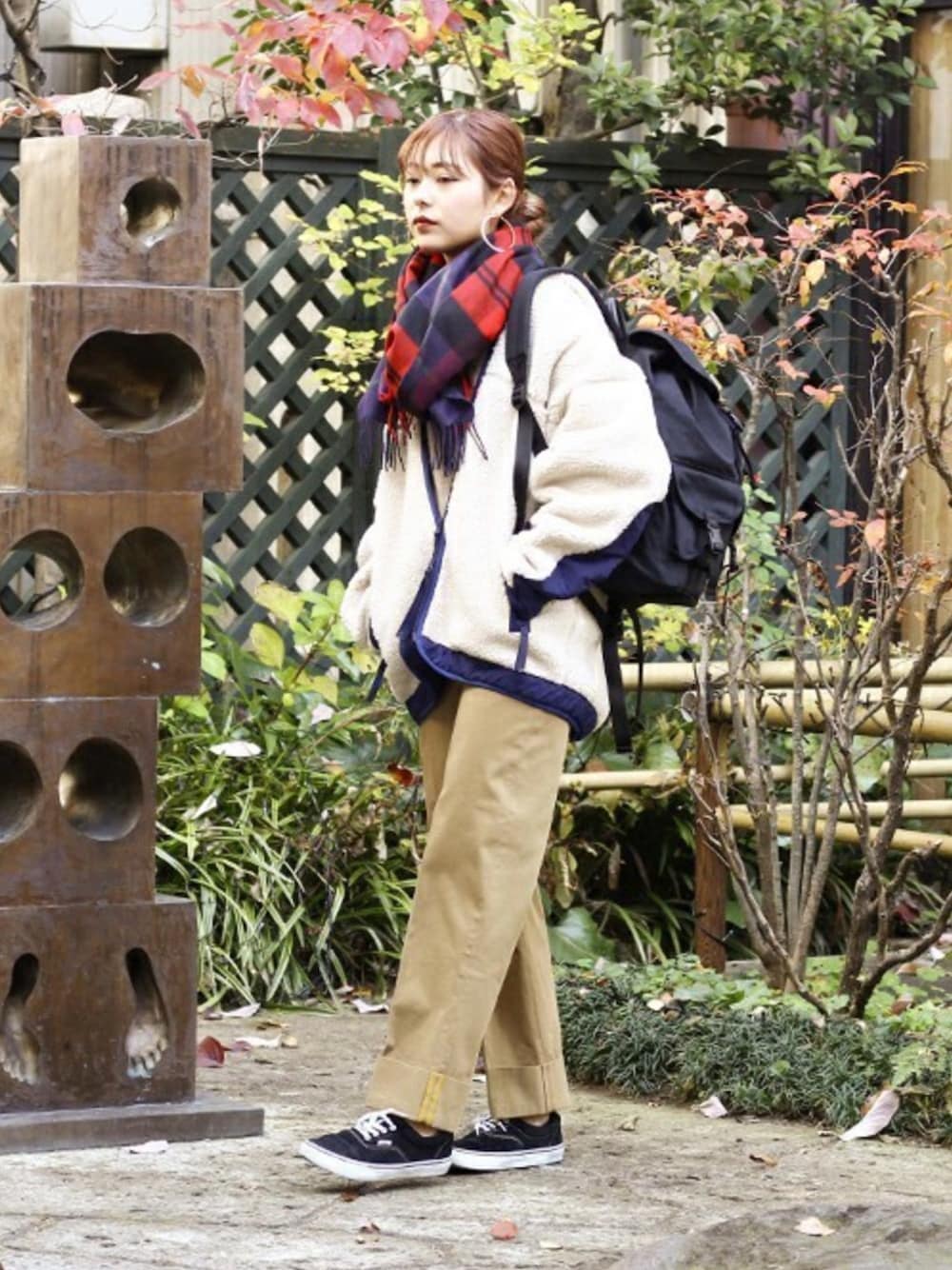 「markaのmarka / マーカ：BOA HOODIE：ボアフーディ：M18C-05BL01C [COR]（ブルゾン、ベージュ系）」を使った、ARKnets STAFFさん（レディース・165cm）の冬コーディネートの1枚目の写真