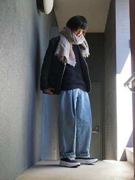 「marka（マーカ）のアイテム（シューズ）」を使った、ARKnets STAFFさん（メンズ・181cm）の冬コーディネート