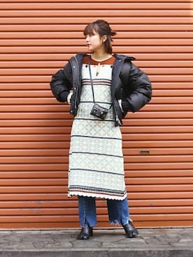 「ARKnets（アークネッツ）のアイテム（ジャケット/アウター）」を使った、ARKnets STAFFさん（レディース・160cm）の冬コーディネート