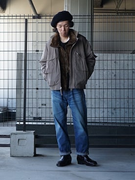 「marka（マーカ）のアイテム（ハンチング/ベレー帽）」を使った、ARKnets STAFFさん（メンズ・168cm）の冬コーディネート