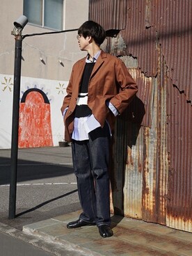 「marka（マーカ）のアイテム（ブルゾン）」を使った、ARKnets STAFFさん（メンズ・181cm）の冬コーディネート