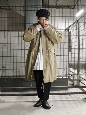 「marka（マーカ）のアイテム（モッズコート）」を使った、ARKnets STAFFさん（メンズ・168cm）の春コーディネート