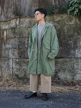 「marka（マーカ）のアイテム（モッズコート）」を使った、ARKnets STAFFさん（メンズ・168cm）の春コーディネート