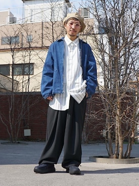 「marka（マーカ）のアイテム（ブルゾン）」を使った、ARKnets STAFFさん（メンズ・165cm）の春コーディネート