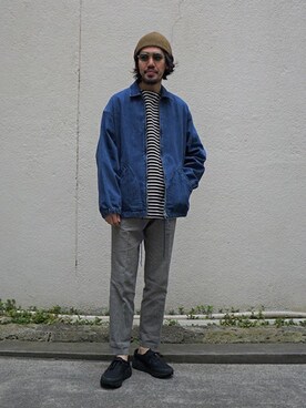「marka（マーカ）のアイテム（ブルゾン）」を使った、ARKnets STAFFさん（メンズ・177cm）の春コーディネート