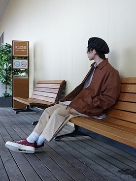 「marka（マーカ）のアイテム（ブルゾン）」を使った、ARKnets STAFFさん（メンズ・168cm）の春コーディネート