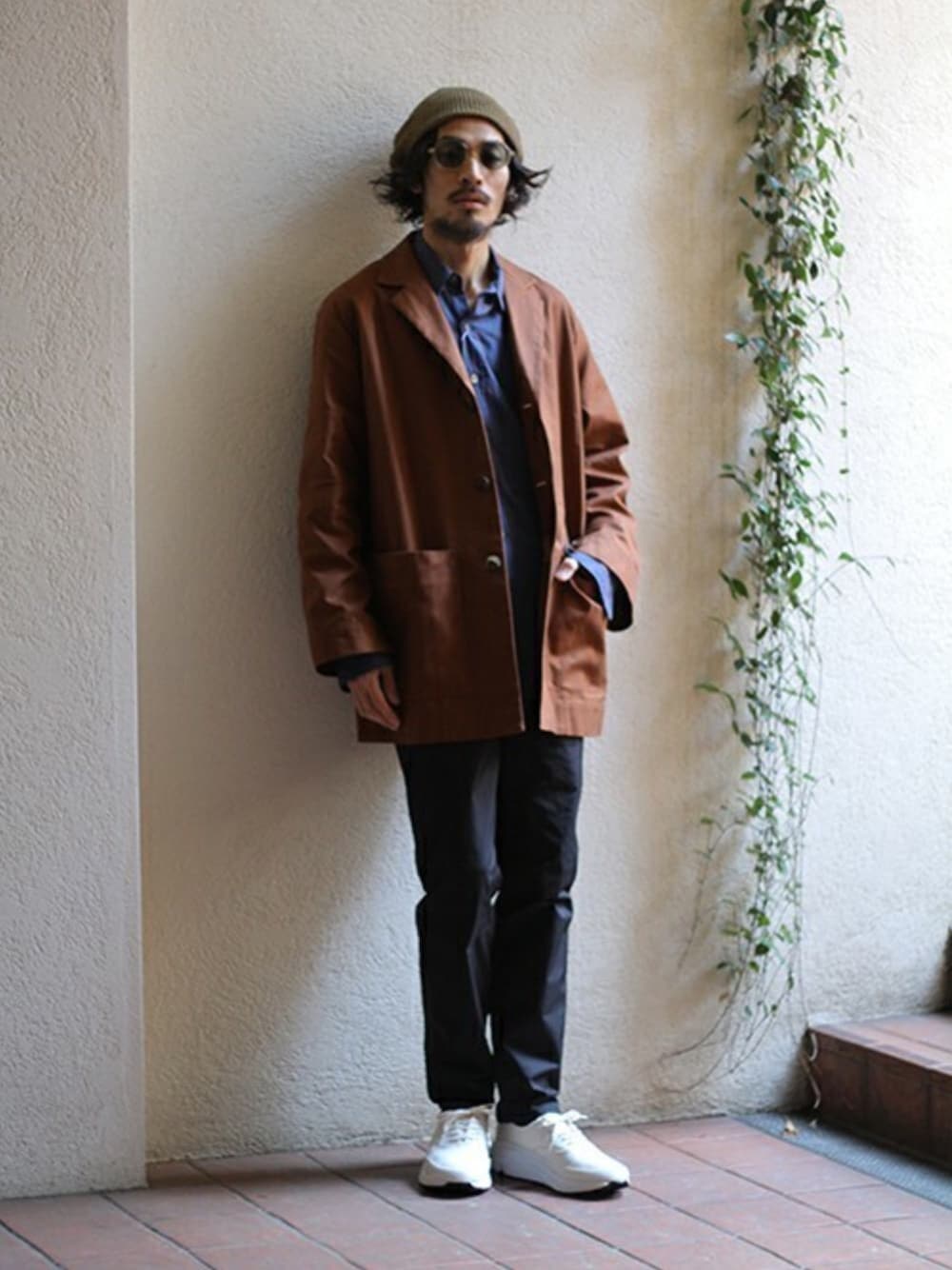 「markaのmarka / マーカ：WORK JACKET：M19A-05JK01C[COR]（ブルゾン、ブラウン系）」を使った、ARKnets STAFFさん（メンズ・175cm）の春コーディネートの1枚目の写真