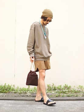 「marka（マーカ）のアイテム（スウェット）」を使った、ARKnets STAFFさん（メンズ・175cm）の春コーディネート