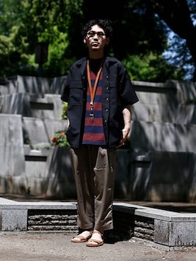 「marka（マーカ）のアイテム（サンダル）」を使った、ARKnets STAFFさん（メンズ・175cm）の夏コーディネート
