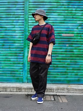「WP（ダブリューピー）のアイテム（バッグ）」を使った、ARKnets STAFFさん（メンズ・170cm）の夏コーディネート