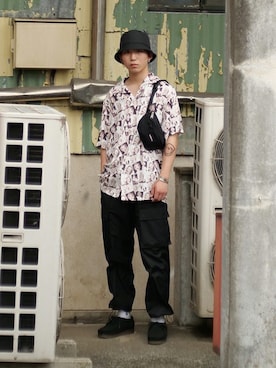 「WP（ダブリューピー）のアイテム（バッグ）」を使った、ARKnets STAFFさん（メンズ・170cm）の夏コーディネート