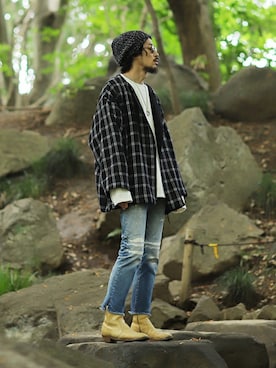 「PORT BY ARK（ポートバイアーク）のアイテム（スウェット）」を使った、ARKnets STAFFさん（メンズ・175cm）の夏コーディネート