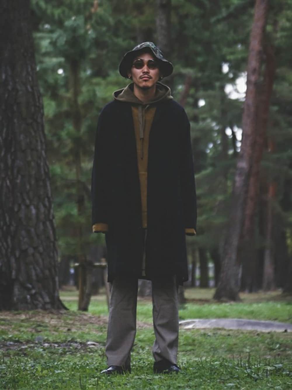 「marka」｜「markaのmarka / マーカ：SHIRTS COAT - co/w twill -：M19C-09SH01C[COR]（シャツ/ブラウス、ブラック系）」を使った、ARKnets STAFFさん（メンズ・175cm）の秋コーディネートの1枚目の写真