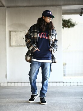 「Ralph Lauren」｜「アイテム（その他アウター）」を使った、ARKnets STAFFさん（メンズ・175cm）の秋コーディネート