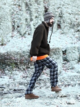 「GOLD（ゴールド）のアイテム（ブルゾン）」を使った、ARKnets STAFFさん（メンズ・185cm）の冬コーディネート