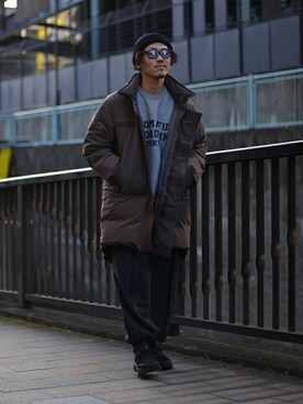 「marka（マーカ）のアイテム（ダウンジャケット/コート）」を使った、ARKnets STAFFさん（メンズ・175cm）の冬コーディネート