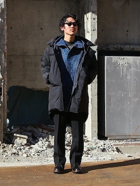 「marka（マーカ）のアイテム（ダウンジャケット/コート）」を使った、ARKnets STAFFさん（メンズ・175cm）の冬コーディネート