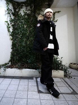 「ARKnets」｜「アイテム（ダウンジャケット/コート）」を使った、ARKnets STAFFさん（メンズ・170cm）の冬コーディネート