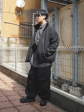 「ARKnets」｜「アイテム（ブルゾン）」を使った、ARKnets STAFFさん（メンズ・170cm）の春コーディネート