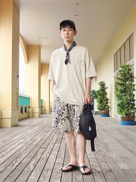 「ARKnets」｜「アイテム（帽子）」を使った、ARKnets STAFFさん（メンズ・168cm）の夏コーディネート