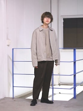 「ARKnets」｜「アイテム（スラックス）」を使った、ARKnets STAFFさん（メンズ・181cm）の夏コーディネート