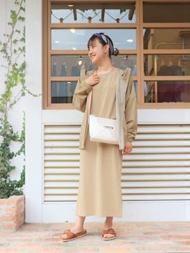 「ARKnets」｜「アイテム（ナイロンジャケット）」を使った、ARKnets STAFFさん（レディース・149cm）の夏コーディネート