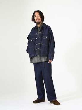 「marka（マーカ）のアイテム（デニムジャケット）」を使った、ARKnets STAFFさん（メンズ・175cm）の秋コーディネート