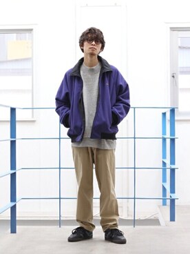 「ARKnets」｜「アイテム（スウェット）」を使った、ARKnets STAFFさん（メンズ・173cm）の秋コーディネート
