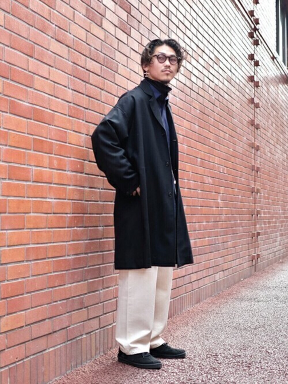 marka / マーカ：LAPELLESS SHIRT JACKET - wool soft serge -：M20C