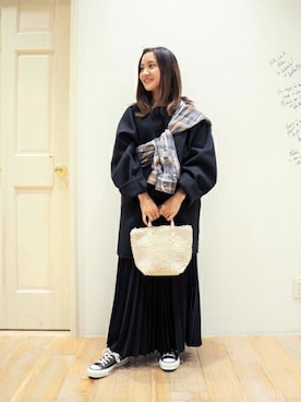 「ARKnets」｜「アイテム（スウェット）」を使った、ARKnets STAFFさん（レディース・149cm）の秋コーディネート