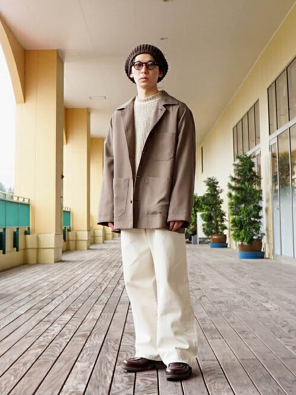「ブラウンコーデ、marka、PORT BY ARK、ARKnets、2020AW」｜「PORT BY ARKのPORT BY ARK / ポートバイアーク：Kersey Coverall：PO08-G002[COR]（カバーオール、ブラウン系）」を使った、ARKnets STAFFさん（メンズ・168cm）の秋コーディネートの1枚目の写真