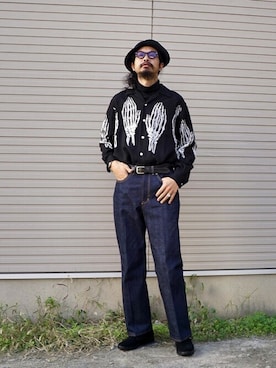 「GOLD（ゴールド）のアイテム（帽子）」を使った、ARKnets STAFFさん（メンズ・183cm）の秋コーディネート