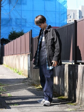 「marka（マーカ）のアイテム（ミリタリージャケット）」を使った、ARKnets STAFFさん（メンズ・181cm）の秋コーディネート