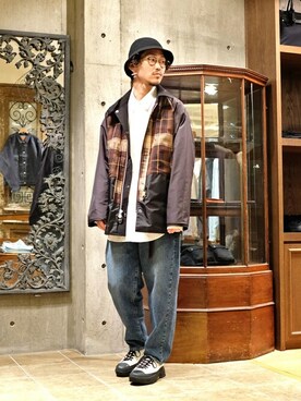 「marka（マーカ）のアイテム（シューズ）」を使った、ARKnets STAFFさん（メンズ・175cm）の秋コーディネート