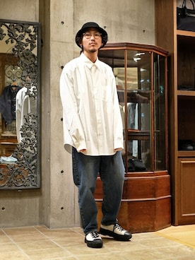 「marka（マーカ）のアイテム（シューズ）」を使った、ARKnets STAFFさん（メンズ・175cm）の秋コーディネート