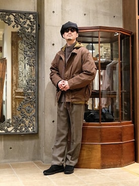 「marka（マーカ）のアイテム（ミリタリージャケット）」を使った、ARKnets STAFFさん（メンズ・175cm）の秋コーディネート