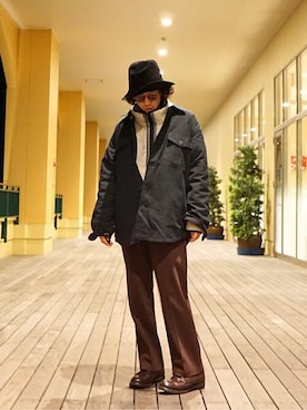 「BALLAST ARK（バラストアーク）のアイテム（スラックス）」を使った、ARKnets STAFFさん（メンズ・168cm）の秋コーディネート