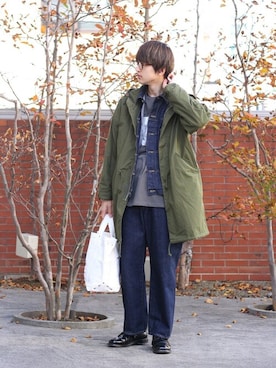 「marka（マーカ）のアイテム（デニムジャケット）」を使った、ARKnets STAFFさん（メンズ・181cm）の秋コーディネート