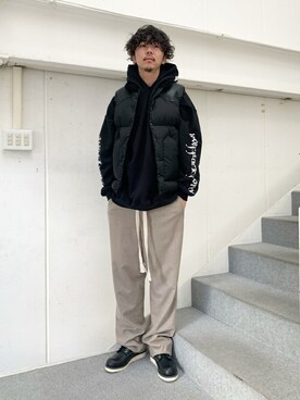 「WP（ダブリューピー）のアイテム（パーカー）」を使った、ARKnets STAFFさん（メンズ・178cm）の秋コーディネート
